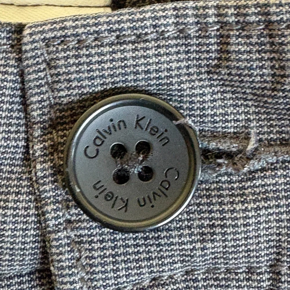 Calvin Klein Twill Pants Mens 28x27.5 Gray Cotton Mid Rise Pockets Straight Leg‎